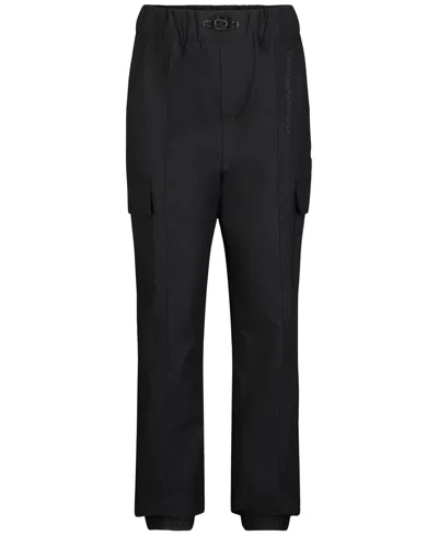 Calvin Klein Kids' Big Girls Performance Cotton Cargo Parachute Pants In Black
