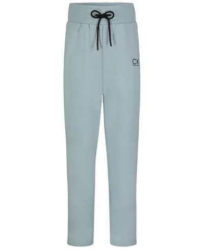 Calvin Klein Kids' Big Girls Performance Fleece Tapered Pants In Gray Mist