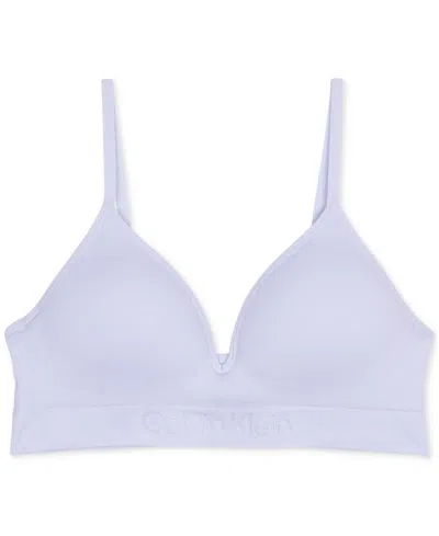 Calvin Klein Big Girls Seam-free Embossed Hybrid Bra In Halogen Blue