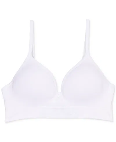 Calvin Klein Big Girls Seam-free Embossed Hybrid Bra In White