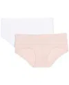 Calvin Klein Big Girls Seamless Embossed Hipster Underwear, Pack Of 2 In White