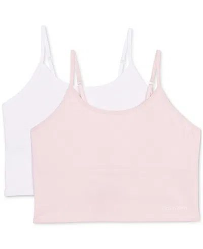Calvin Klein Kids' Big Girls Shelf Bra Camis, Pack Of 2