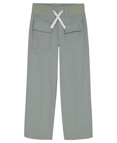 Calvin Klein Kids' Big Girls Twill Wide Leg Pants In Gray
