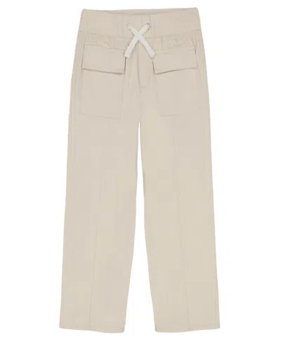 Calvin Klein Kids' Big Girls Twill Wide Leg Pants In Neutral