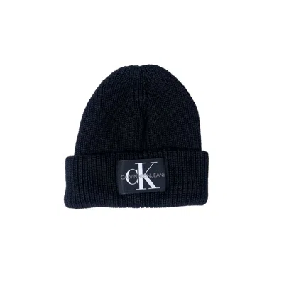 Calvin Klein Black Acrylic Hat In Blue