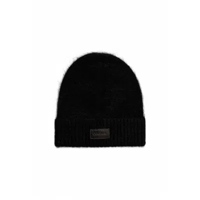 CALVIN KLEIN CALVIN KLEIN BLACK ALPACA LEATHER WOMEN'S HAT