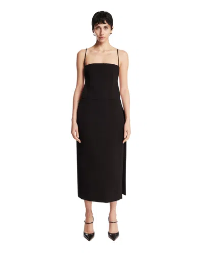 Calvin Klein Artemis Open-back Cotton Midi Dress In Black