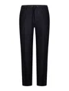 CALVIN KLEIN BLACK BI-STRETCH COMFORT WOOL JOGGER TROUSERS