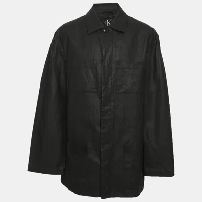 Pre-owned Calvin Klein Black Canvas Coat L