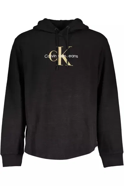 Calvin Klein Sleek Black Cotton-blend Hooded Sweatshirt