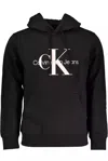 Calvin Klein Sleek Organic Cotton Hooded Sweatshirt In Black