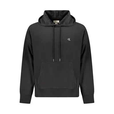 Calvin Klein Logo-detail Cotton Hoodie In Black