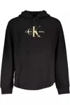 Calvin Klein Sleek Black Cotton-blend Hooded Sweatshirt