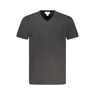 Calvin Klein Black Cotton Men V-neck T-shirt