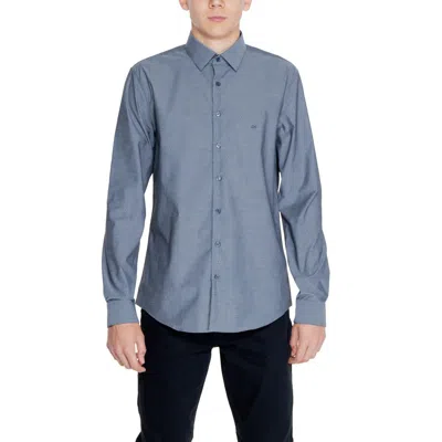 Calvin Klein Black Cotton Shirt In Blue