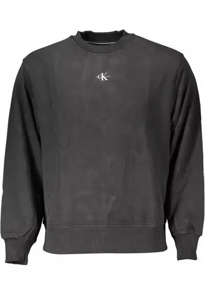 Calvin Klein Black Cotton Sweater In Gray