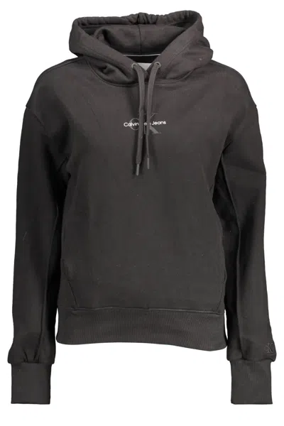 Calvin Klein Chic Hooded Sweatshirt With Logo Print In Black