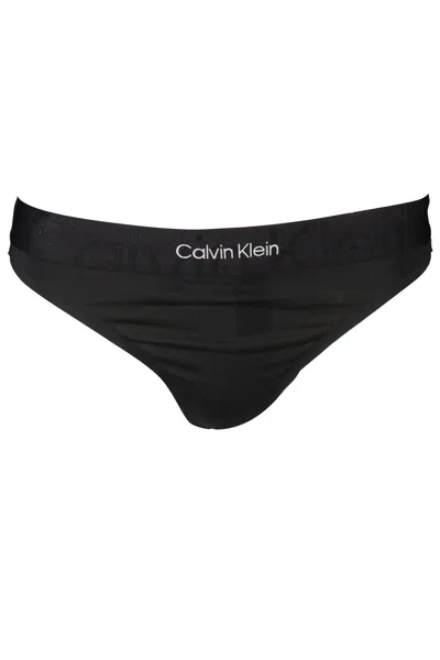 Calvin Klein Embossed Icon Thong In Black