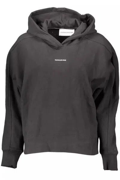 Calvin Klein Chic Organic Cotton Hooded Sweatshirt In Black