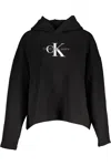 Calvin Klein Logo-print Cotton-blend Hoodie In Black