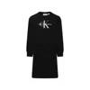 Calvin Klein Black Dress For Girl With Logo In Black