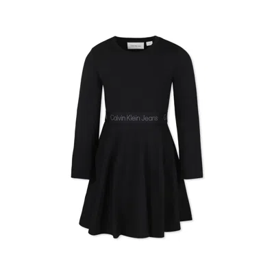 Calvin Klein Kids' Black Dress For Girl With Logo