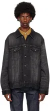 Calvin Klein Black Elongated Denim Jacket In Midnight Stone