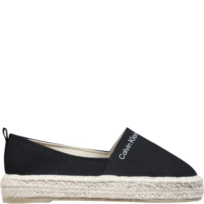 Calvin Klein Kids' Black Espadrilles For Girl With Logo