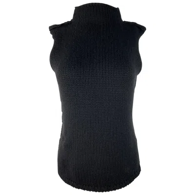 Pre-owned Calvin Klein Black Knit Sweater Vest Top, Size Small