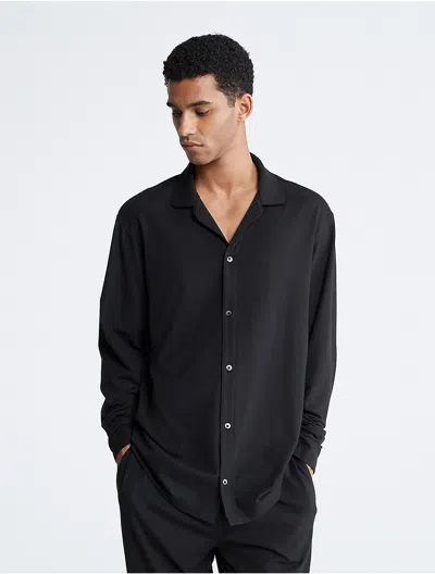 Calvin Klein Black Label Calvin Klein Men's Ck Black Lounge Sleep Button-down Shirt
