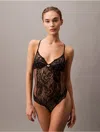 Calvin Klein Black Label Calvin Klein Women's Ck Black Floral Lace Bodysuit