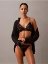 Calvin Klein Black Label Calvin Klein Women's Ck Black Floral Lace Unlined Triangle Bralette