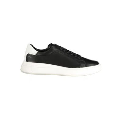 Calvin Klein Black Leather Men's Sneaker In Animal Print
