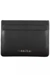 Calvin Klein Sleek Black Leather Card Holder In Black