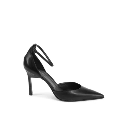 Calvin Klein Black Leather Pumps In Multi