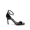 Calvin Klein Black Leather Stiletto Heel Sandals In Black