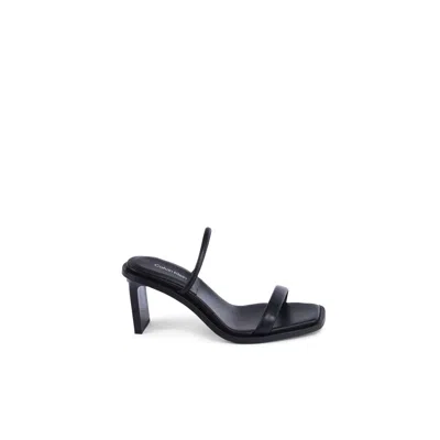 Calvin Klein Black Leather Stiletto Heel Women's Sandals