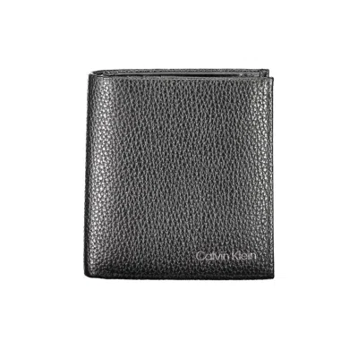 Calvin Klein Black Leather Wallet In Gray