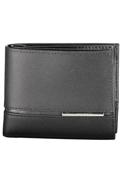 Calvin Klein Black Leather Wallet In Pattern