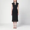 Calvin Klein Black Midi Dress With Belt In Black