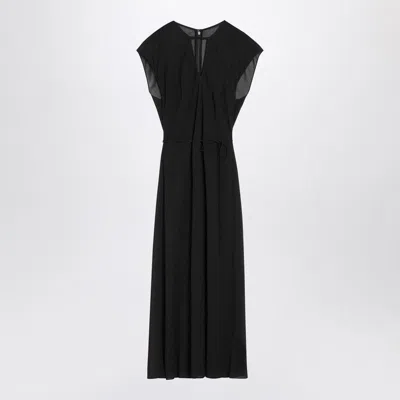 CALVIN KLEIN CALVIN KLEIN  BLACK MIDI DRESS WITH BELT