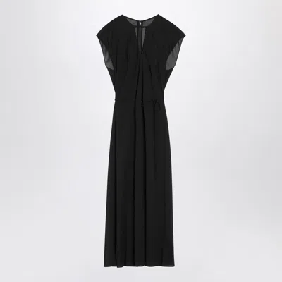 CALVIN KLEIN BLACK MIDI DRESS WITH BELT