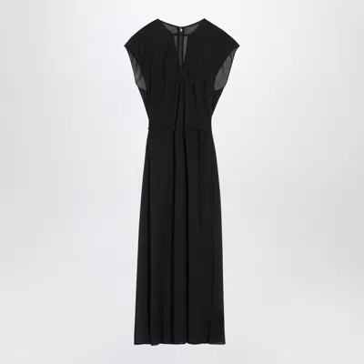 Calvin Klein Classic Belted Midi Dress In Black