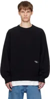 Calvin Klein Black Milano Knit Sweater In Black