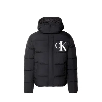 Calvin Klein Black Padded Jacket In Nero Neri E Grigi