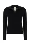 Calvin Klein Black Polyester Blend Polo Shirt In Black