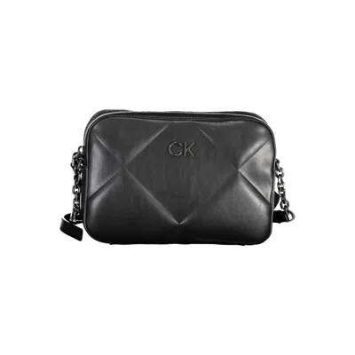 Calvin Klein Black Polyester Handbag In Burgundy