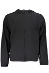 Calvin Klein Sleek Hooded Sports Jacket In Breathable Fabric In Black