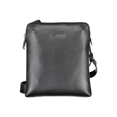 Calvin Klein Black Polyester Men Shoulder Bag In Gray