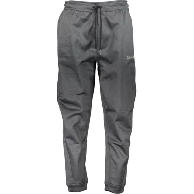 Calvin Klein Black Polyester Pant In Gray